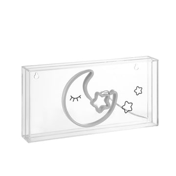Moon 11.8" Contemporary Glam Acrylic Box USB Operated LED Neon Light - JONATHAN Y